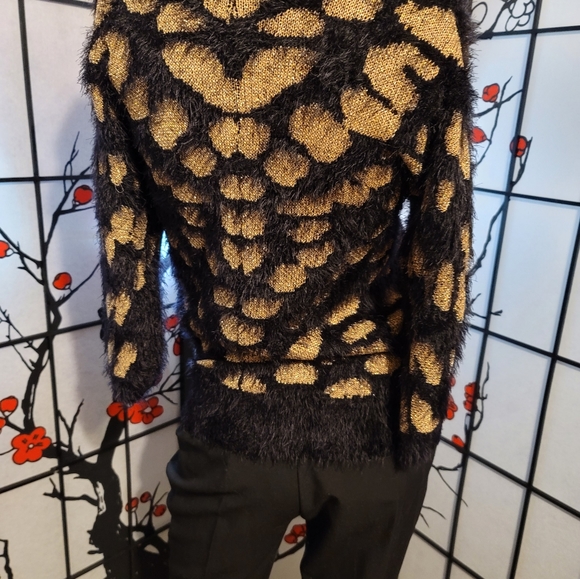 PHILOSOPHY LADIES FUZZY COZY KNIT W/GOLD METALLIC ART/SIZE SMALL - Picture 6 of 9